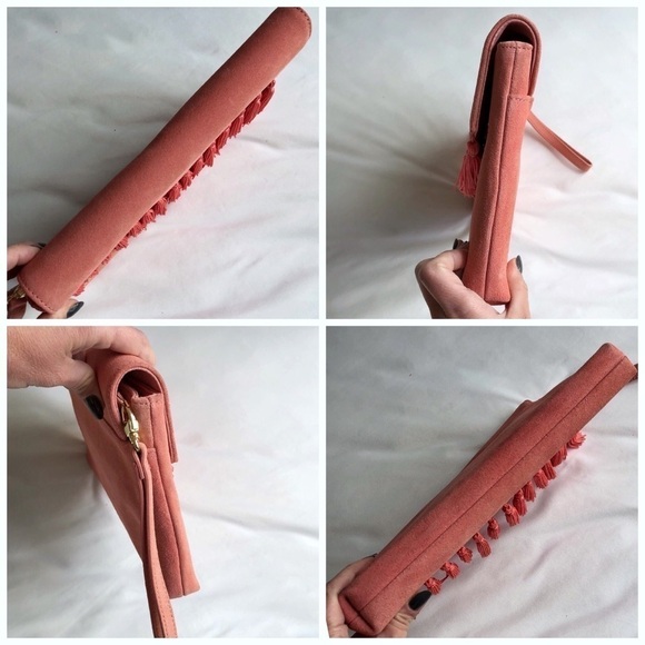 White House Black Market Tassel Clutch Bag - Picture 6 of 7